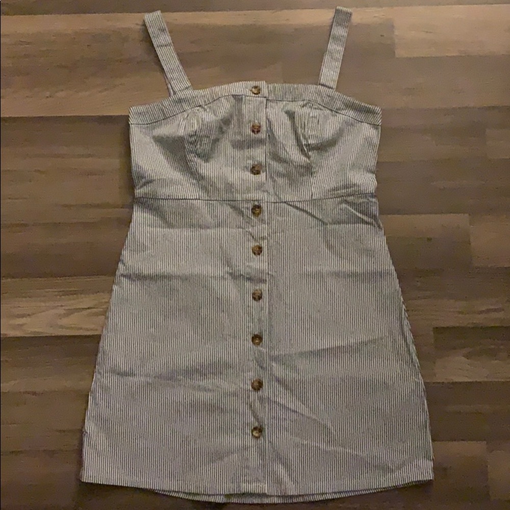 Hollister black&white pinstripe button dress BNWT